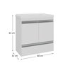 fox 60cm gabinete e cuba branco 3 cotas