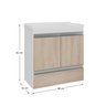 fox 60cm gabinete e cuba branco amadeirado 3 cotas