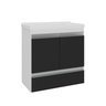 fox 60cm gabinete e cuba branco preto 2 f i sem decoracao