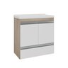 fox 60cm gabinete e cuba amadeirado branco 2 f i sem decoracao
