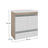 fox 60cm gabinete e cuba amadeirado branco 3 cotas