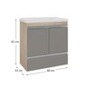 fox 60cm gabinete e cuba amadeirado cinza 3 cotas