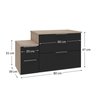 nivus 80cm gabinete amadeirado e preto 3 cotas