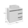 prisma 60 cm gabinete cuba branco 3 cotas