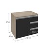 prisma 60 cm gabinete amadeirado e preto 3 cotas