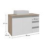 prisma 80 cm gabinete cuba amadeirado e branco 3 cotas