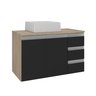 prisma 80 cm gabinete cuba amadeirado e preto 2 f i sem decoracao