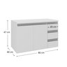 prisma 80 cm gabinete branco 3 cotas