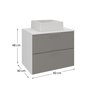 rubi 60 cm gabinete cuba branco e cinza 3 cotas