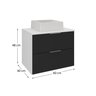 rubi 60 cm gabinete cuba branco e preto 3 cotas