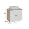 rubi 60 cm gabinete cuba amadeirado e branco 3 cotas