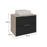 rubi 60 cm gabinete cuba amadeirado e preto 3 cotas