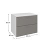 rubi 60 cm gabinete branco e cinza 3 cotas