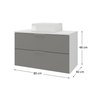 rubi 80cm gabinete cuba branco cinza 3 cotas