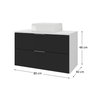 rubi 80cm gabinete cuba branco preto 3 cotas