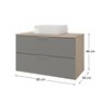 rubi 80cm gabinete cuba amadeirado cinza 3 cotas