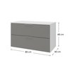 rubi 80cm gabinete branco cinza 3 cotas
