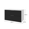 rubi 80cm gabinete branco preto 3 cotas