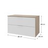 rubi 80cm gabinete amadeirado branco 3 cotas