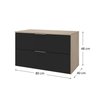 rubi 80cm gabinete amadeirado preto 3 cotas