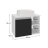 virtus 60 cm gabinete cuba branco e preto 3 cotas