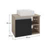 virtus 60 cm gabinete cuba amadeirado e preto 3 cotas