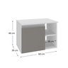 virtus 60 cm gabinete branco e cinza 3 cotas