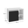 virtus 60 cm gabinete branco e preto 3 cotas