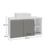 virtus 80cm gabinete cuba branco cinza 3 cotas