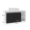virtus 80cm gabinete cuba branco preto 3 cotas