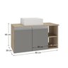 virtus 80cm gabinete cuba amadeirado cinza 3 cotas