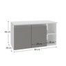 virtus 80cm gabinete branco cinza 3 ambientada